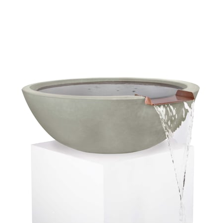 The Outdoor Plus 33 Round Sedona Water Bowl - GFRC Concrete - Ash - OPT-33RWO-ASH